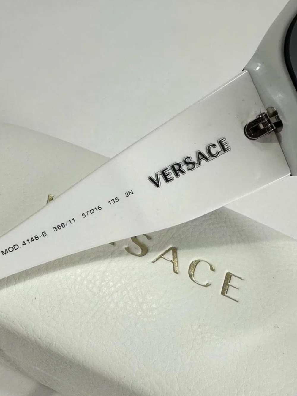 Versace Black and White Wide-Frame Women's Sunglasses